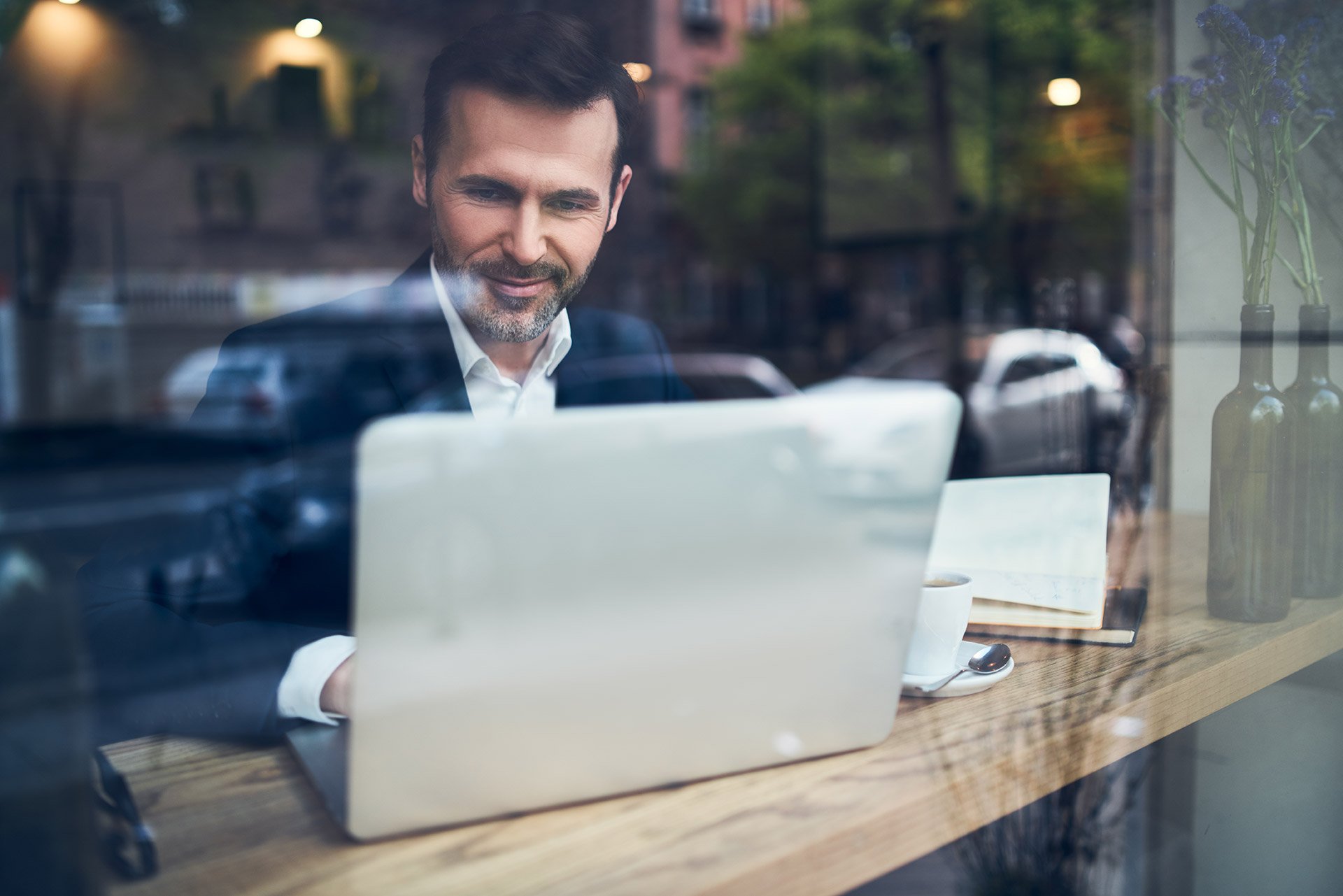 A man working on lap top