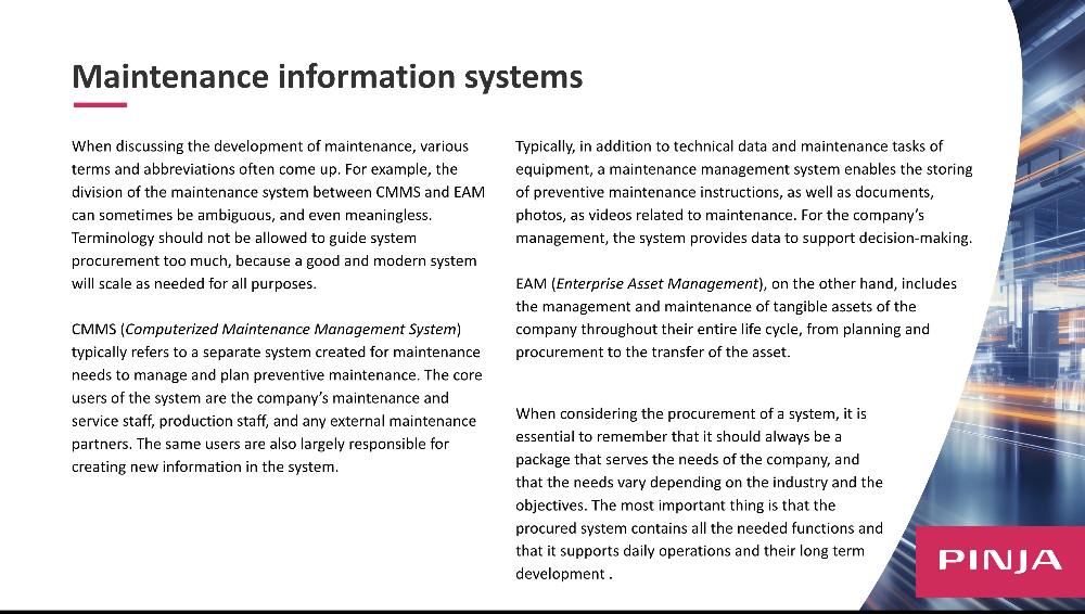 Maintenance information systems