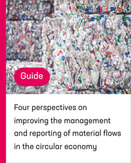 Cover image of the Pinja guide Four perspectives on improving the management and reporting of material flows in the circular economy